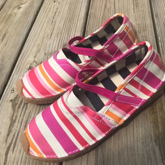 Morgan & Milo Other - Morgan & Milo striped canvas shoes girls 13
